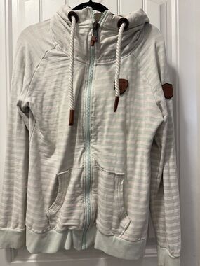 Wanakome Light Mint Striped Hoodie Size Large